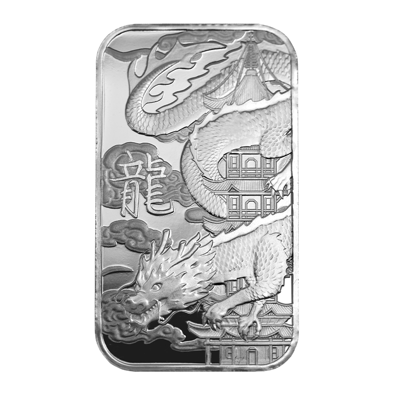 Image for 1 oz. TD Silver Dragon Bar from TD Precious Metals